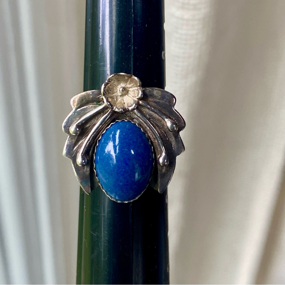Sterling Lapis Ring - image 1